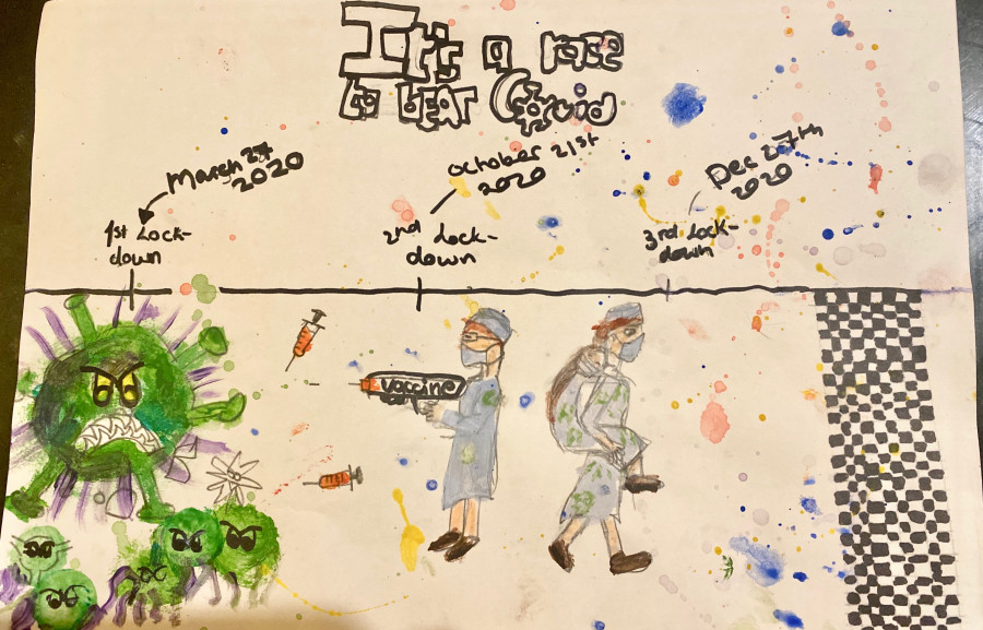 'It’s a race to beat covid' by Alice (13) from Kildare