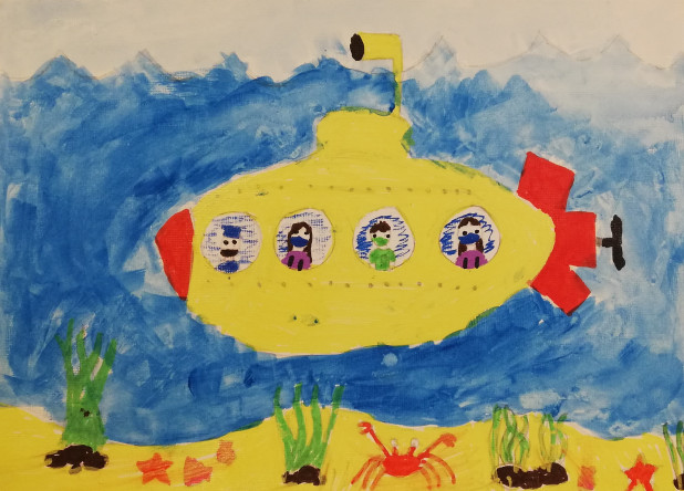 'Lockdown Yellow Submarine' by Anna (7) from Meath