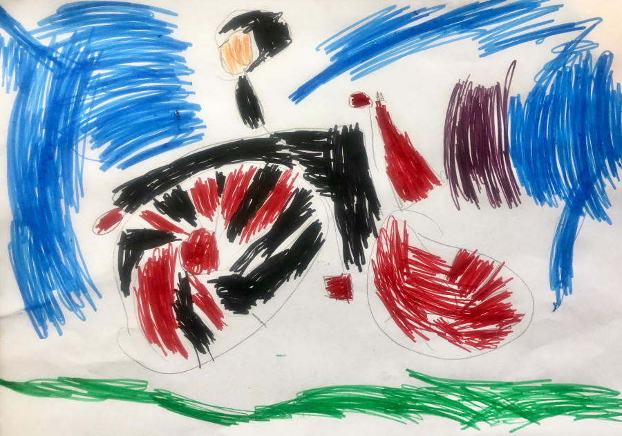 'Daddy on his motorbike' by Callum (6) from Offaly