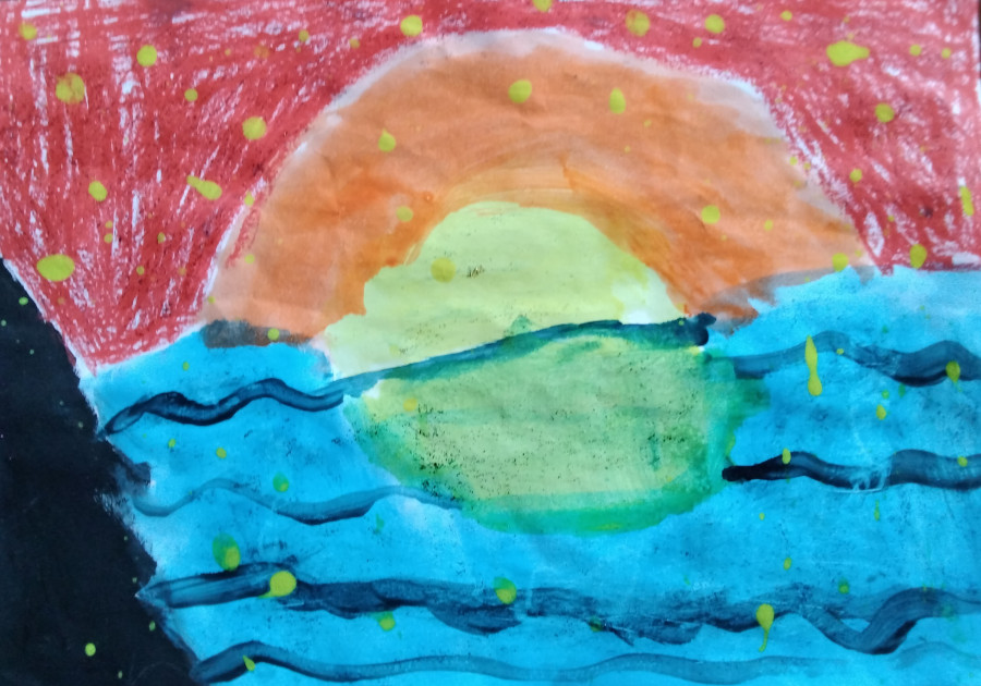 'Sunset at the Sea' by Caoimhe (7) from Clare