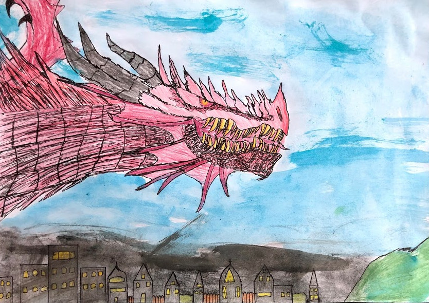 'covid dragon' by Charlie (13) from Dublin