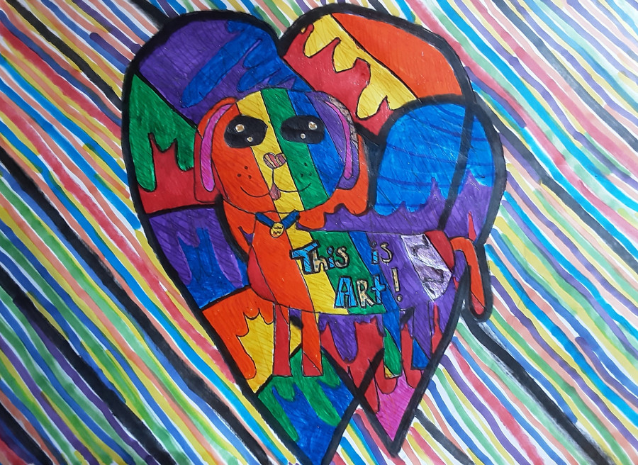 'Rainbow puppy' by Chloe (10) from Cork