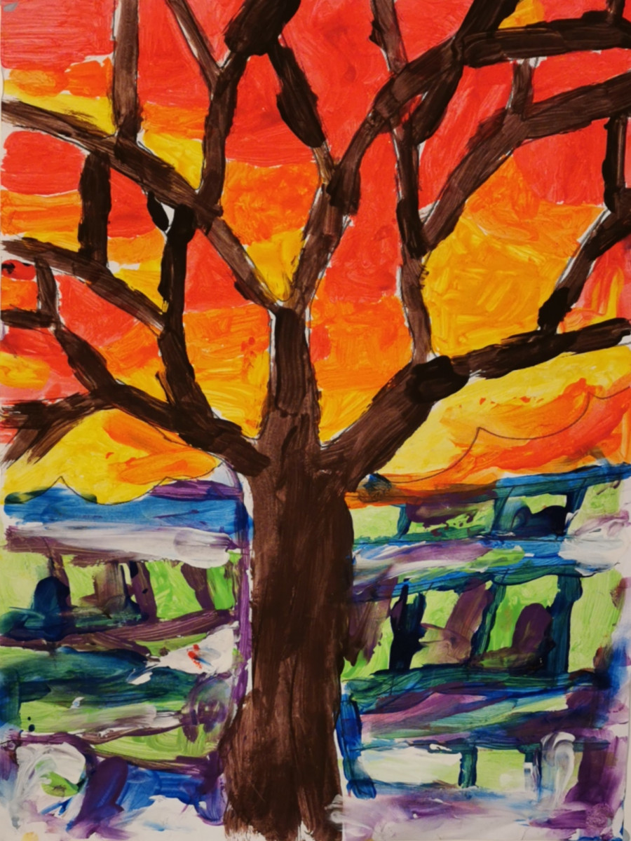 'Sunset Tree' by Ella (5) from Louth