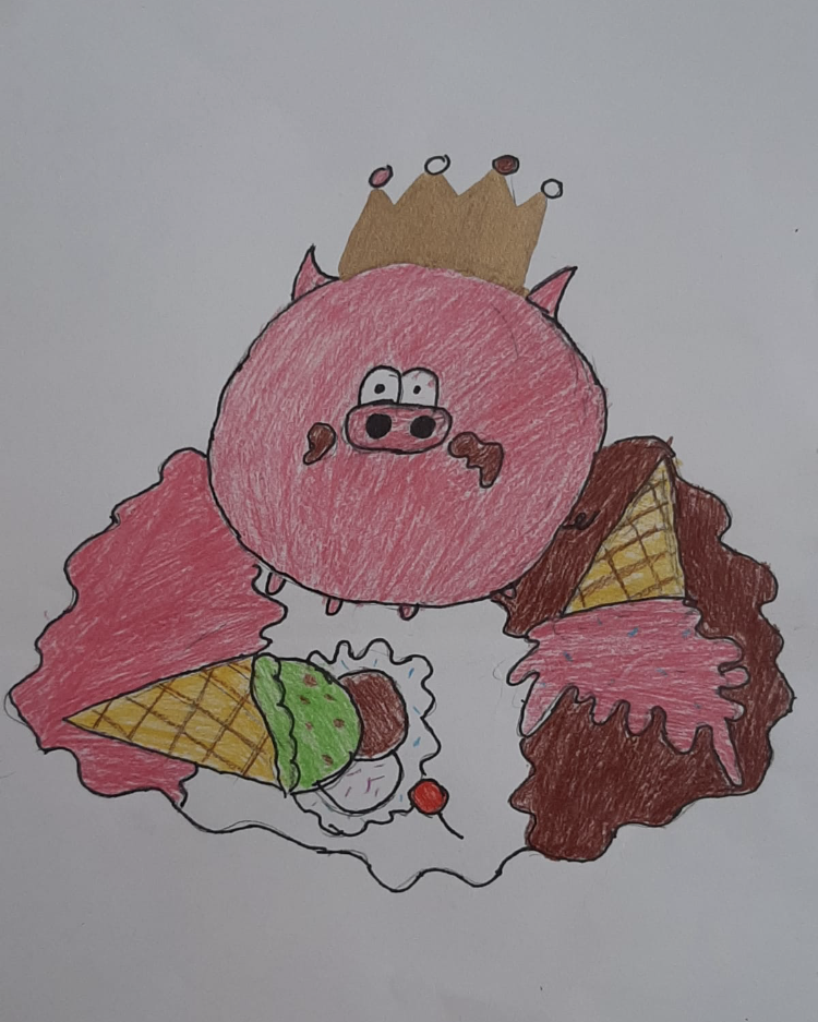 'Happy as a Pig in Ice-Cream' by Heather (9) from Dublin
