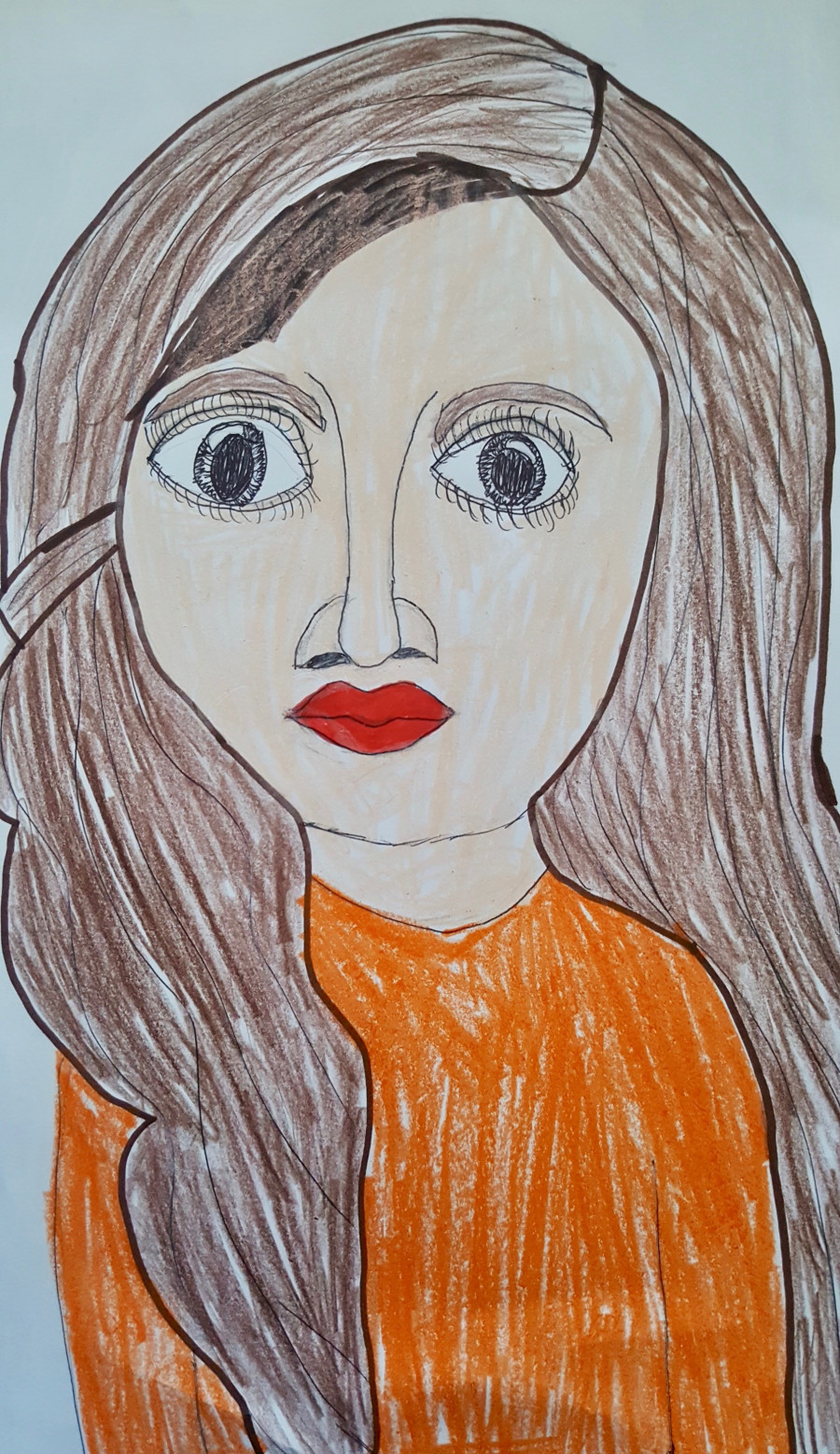 'Girl in a orange hoodie' by Kamanpreet (12) from Dublin