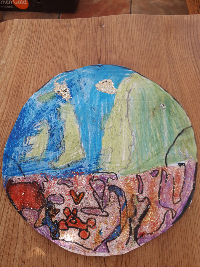 'The world with a facemask' by Laoise (7) from Cork