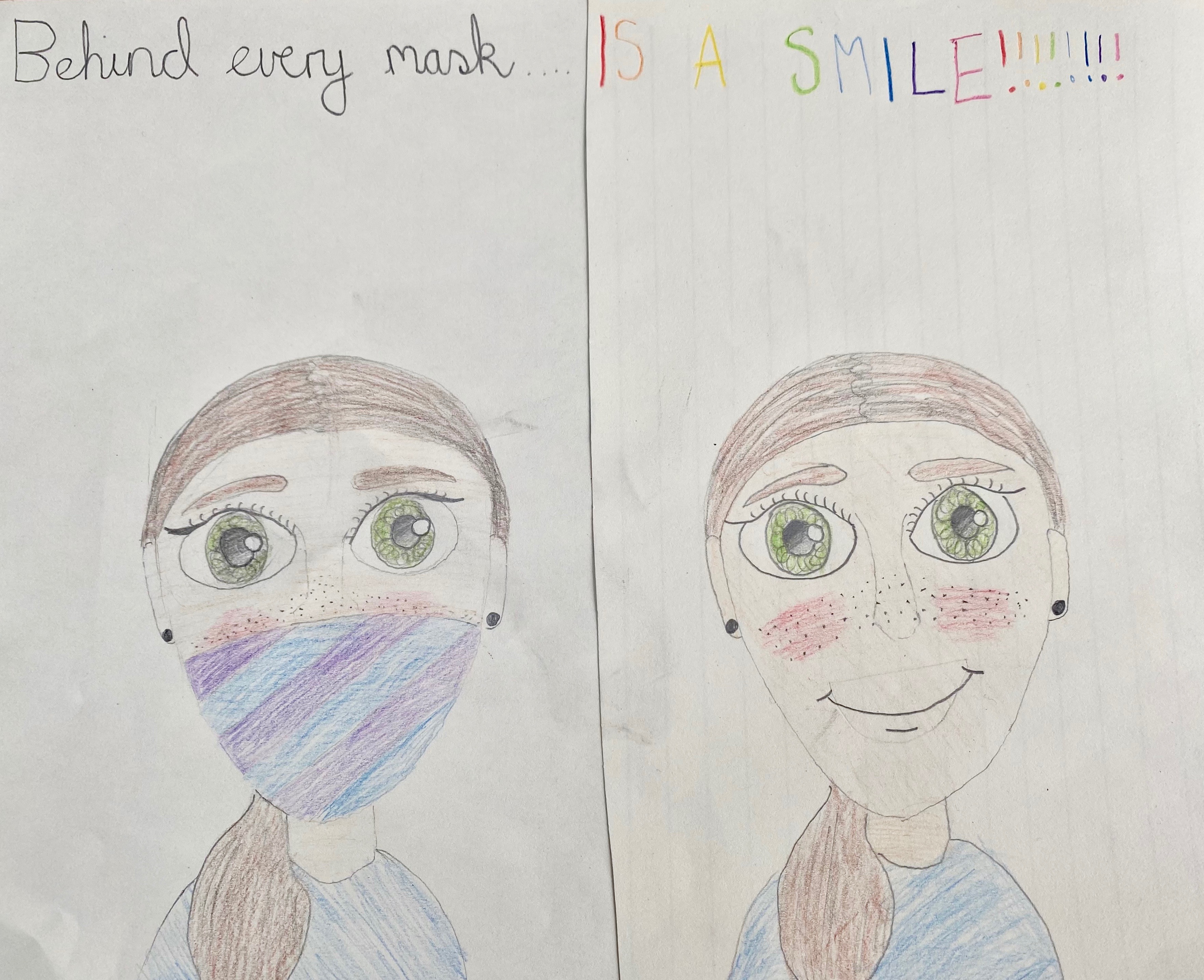'Behind every mask is a smile' by Lauren (10) from Kildare