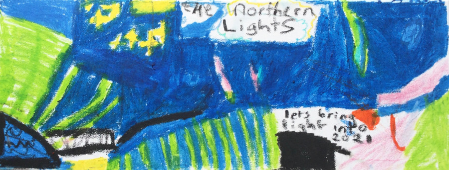 'The Northern Lights - let’s bring some light into 2021' by Lucy (7) from Leitrim