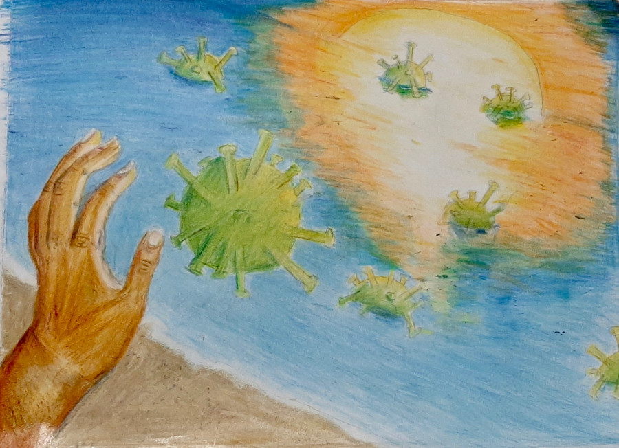 'Corona slowly drifting away...' by Megha (12) from Waterford