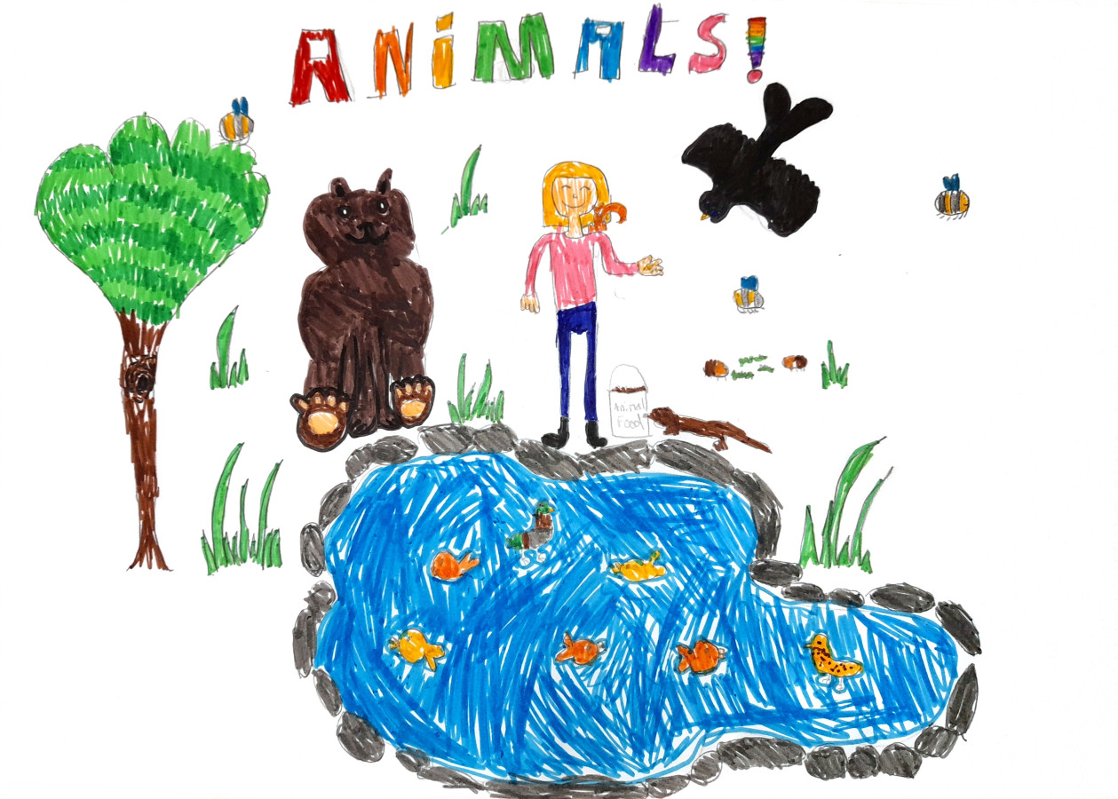 'Me and Animals' by Nina (10) from Dublin