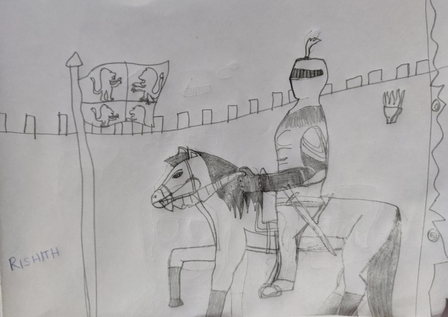 'Horse with Knight' by Rishith (9) from Limerick