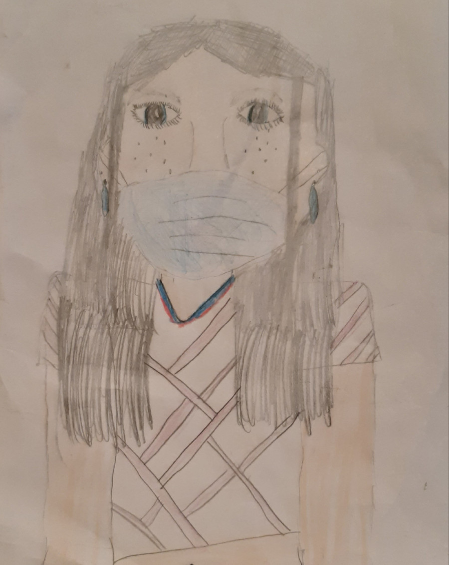 'Me in mask' by Sarah (8) from Mayo